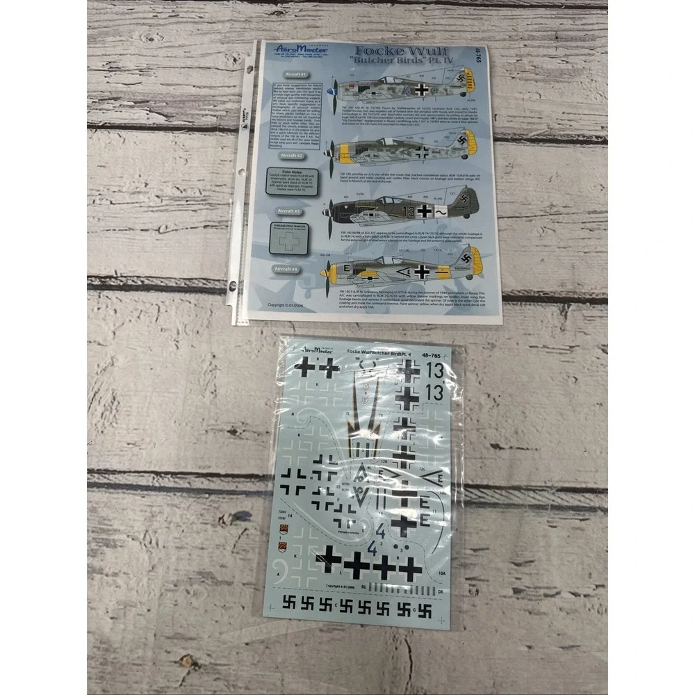 AeroMaster Products Decals 1/48 ( Lot of 6) -Butcher Birds Parts 1,II,3,4,4,XI